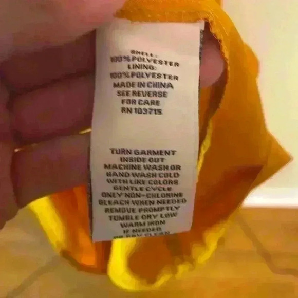 Nanette Yellow with a Red Floral Pattern Dress Size S - Picture 3 of 4